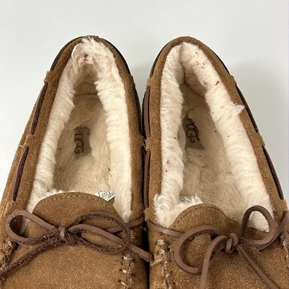 UGG Slippers Suede Leather Dakota Water-Resistant Chestnut Brown Size 6 - Picture 6 of 15